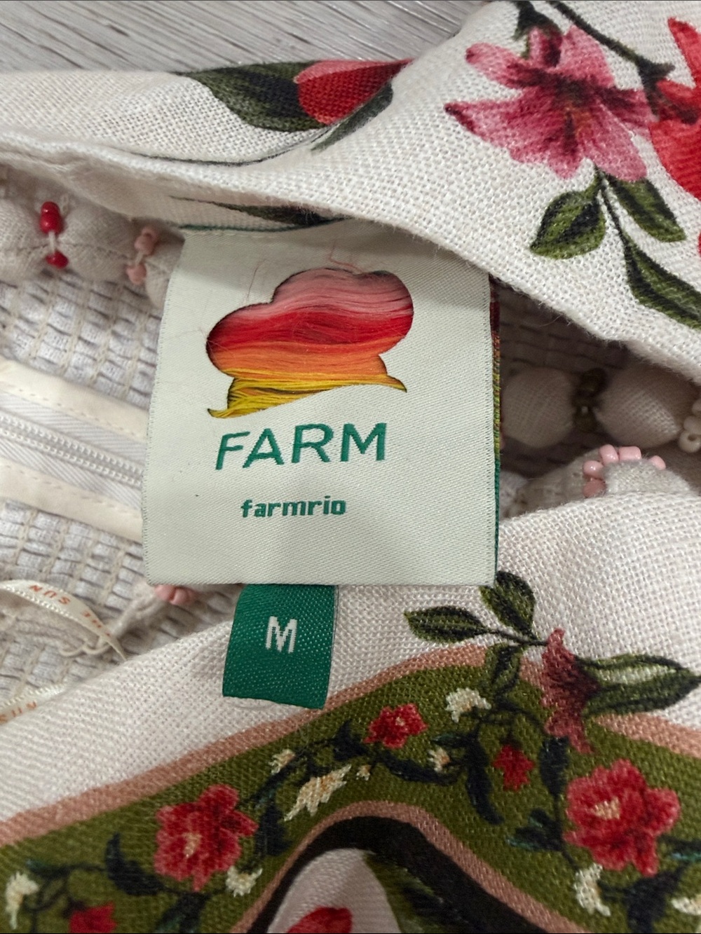 FARM Rio Cream Jumpsuit with Red & Pink Floral Embroidery - Picture 3 of 3